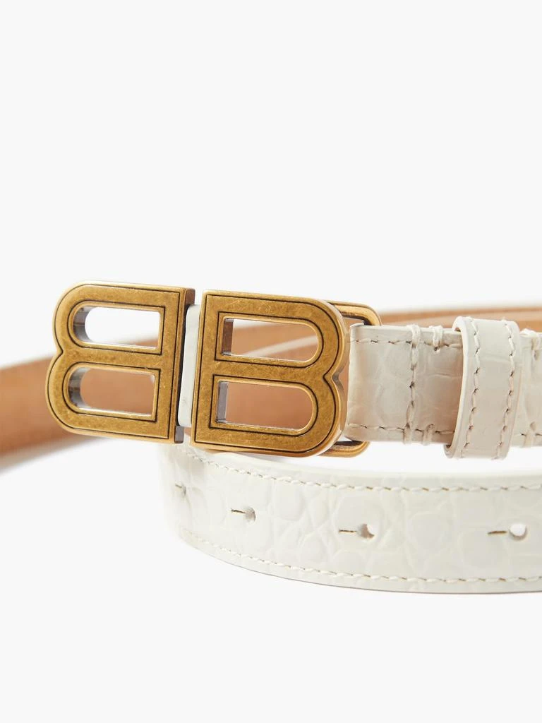 商品Balenciaga|BB-logo crocodile-effect leather belt,价格¥3166,第4张图片详细描述