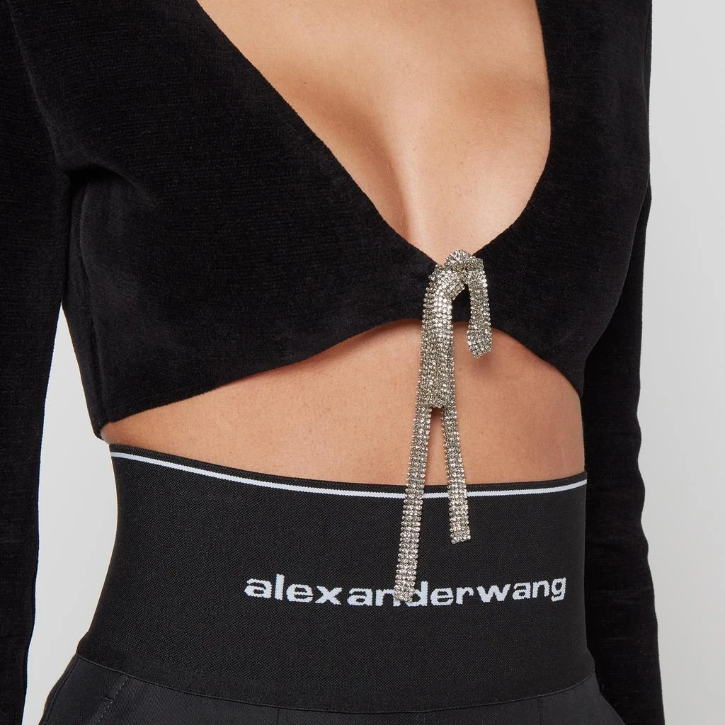 商品Alexander Wang|Alexander Wang Cropped Crystal-Embellished Cotton-Blend Cardigan,价格¥2103,第4张图片详细描述