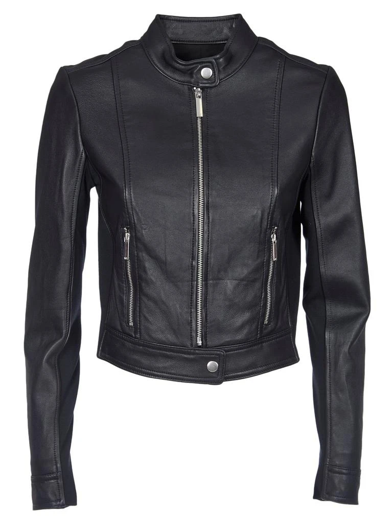 商品Michael Kors|Michael Michael Kors Cropped Leather Biker Jacket,价格¥4535,第1张图片