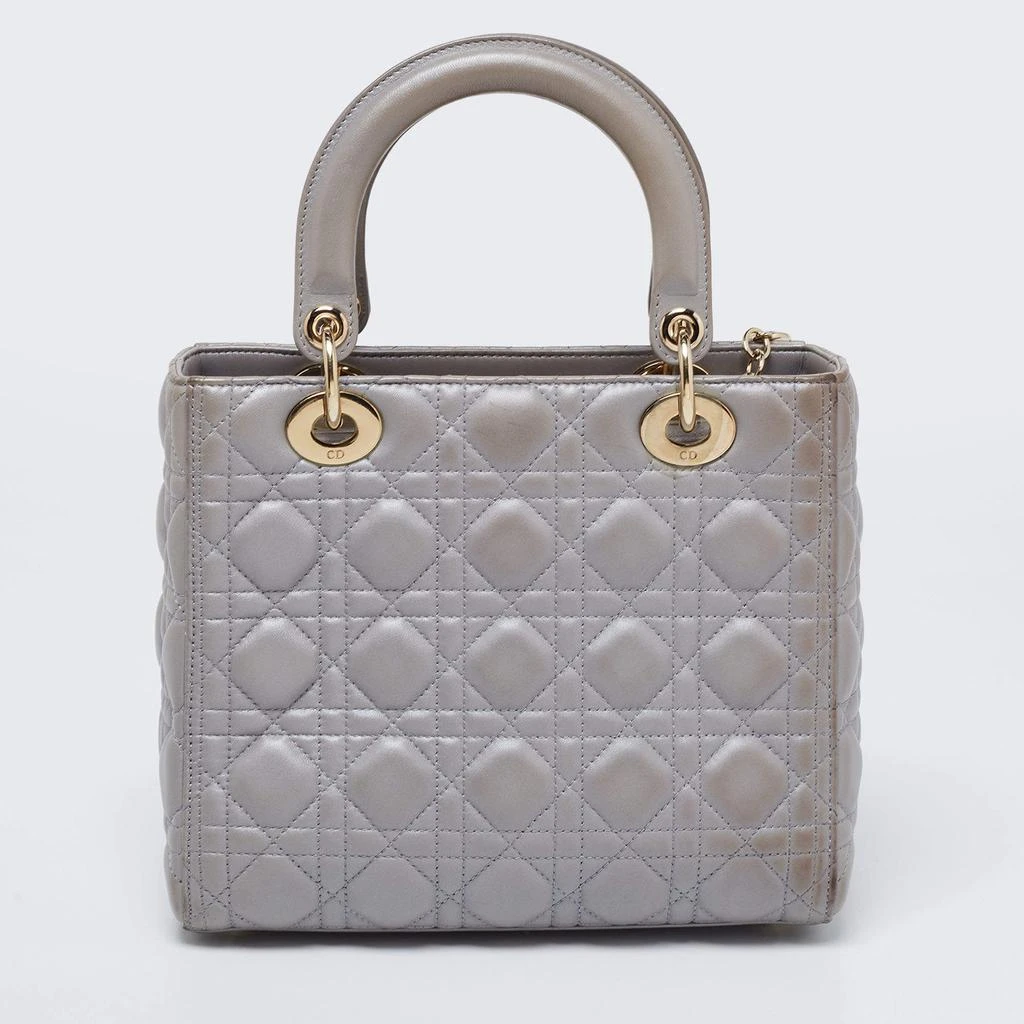 商品[二手商品] Dior|Dior Grey Cannage Leather Medium Lady Dior Tote,价格¥9606,第4张图片详细描述
