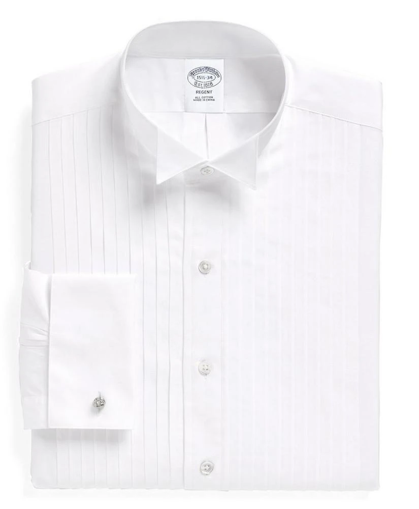 商品Brooks Brothers|Regent Fit Ten-Pleat Wing Collar Tuxedo Shirt,价格¥577,第2张图片详细描述