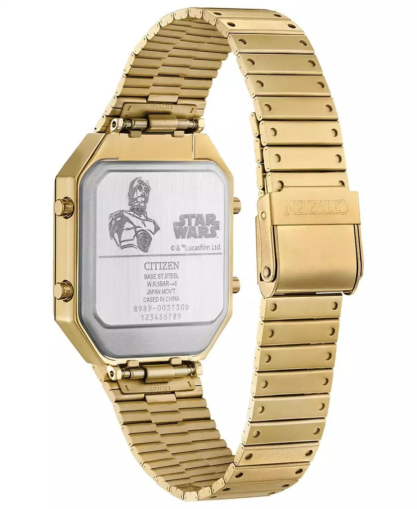 商品Citizen|Men's Star Wars C-3PO Ana-Digi Gold-Tone Stainless Steel Bracelet Watch 33mm,价格¥2831,第3张图片详细描述