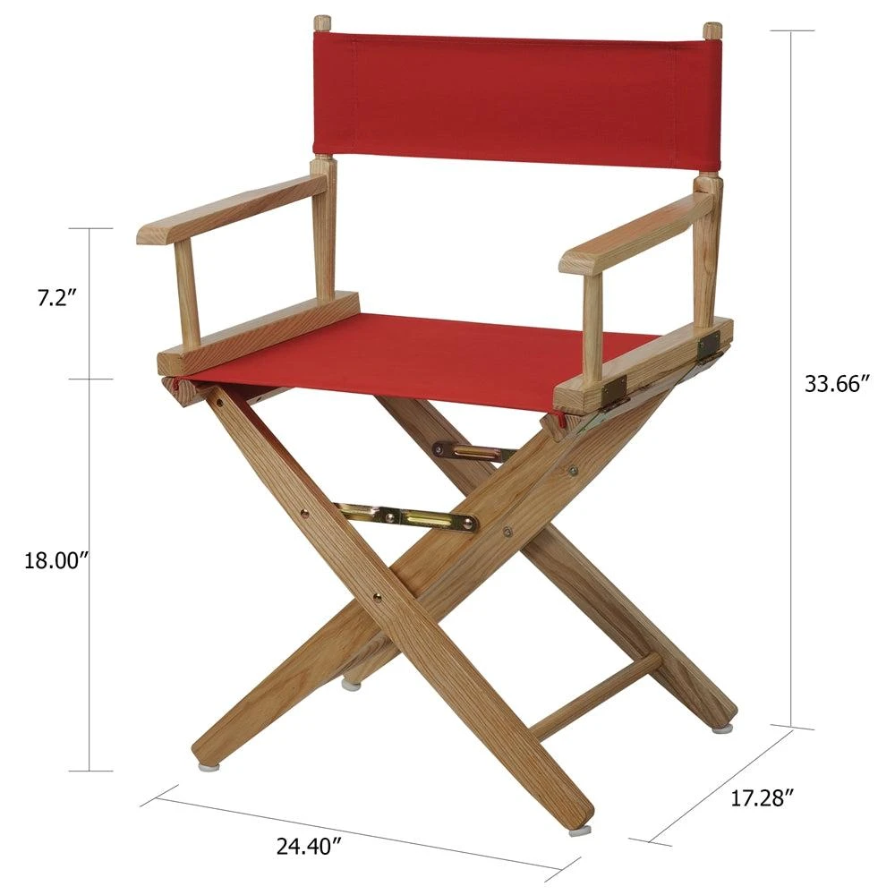 商品American Trails|Extra-Wide Premium 18"  Directors Chair Natural Frame W/Red Color Cover,价格¥1037,第5张图片详细描述