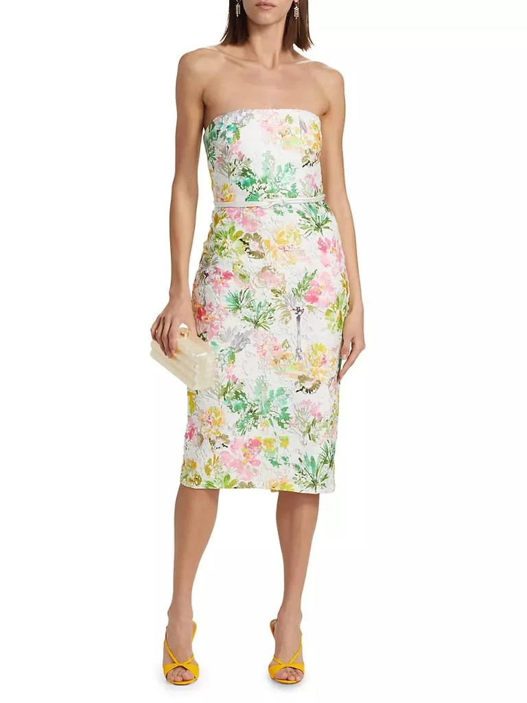 商品Badgley Mischka|Floral Lace Strapless Cocktail Dress,价格¥3713,第3张图片详细描述