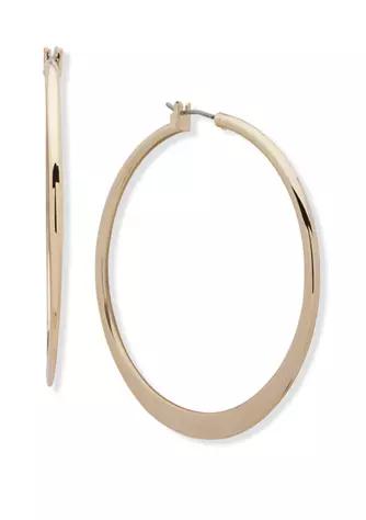 Gold Tone Large Thin Hoop Earrings商品第1张图片规格展示