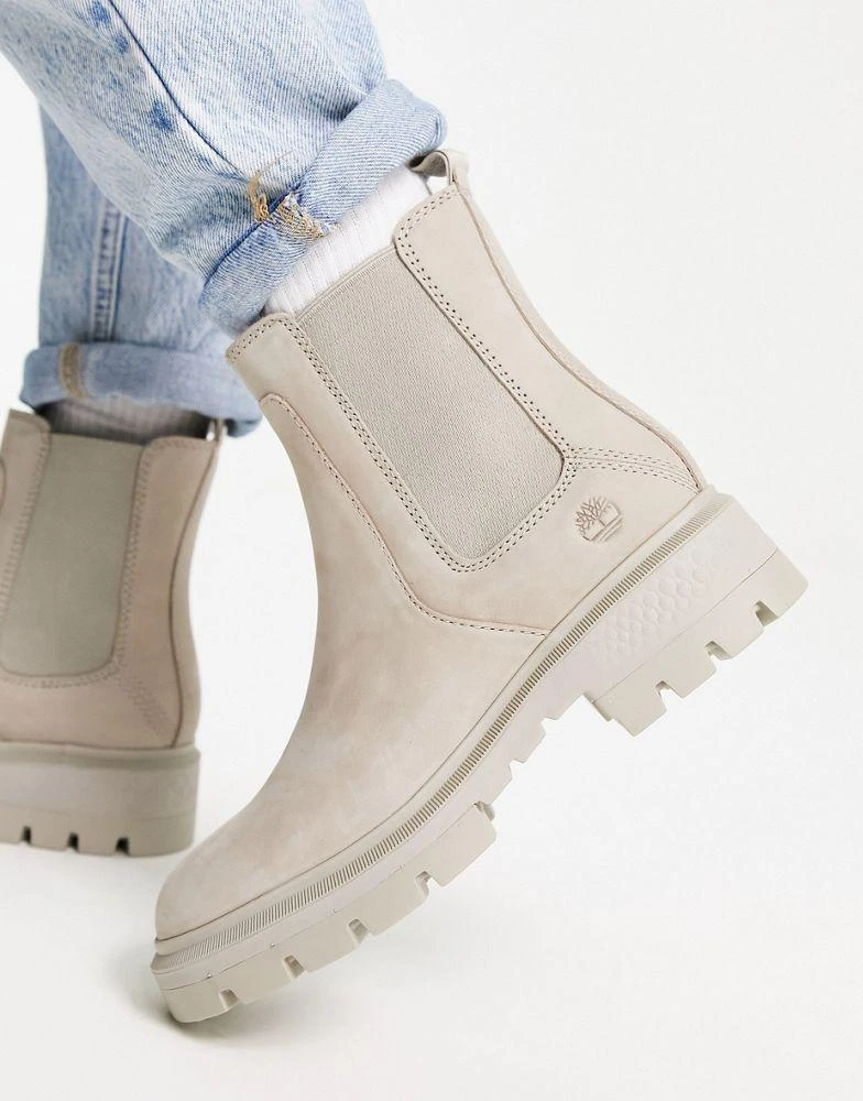 商品Timberland|Timberland Cortina Valley chelsea boots in beige,价格¥1514,第1张图片