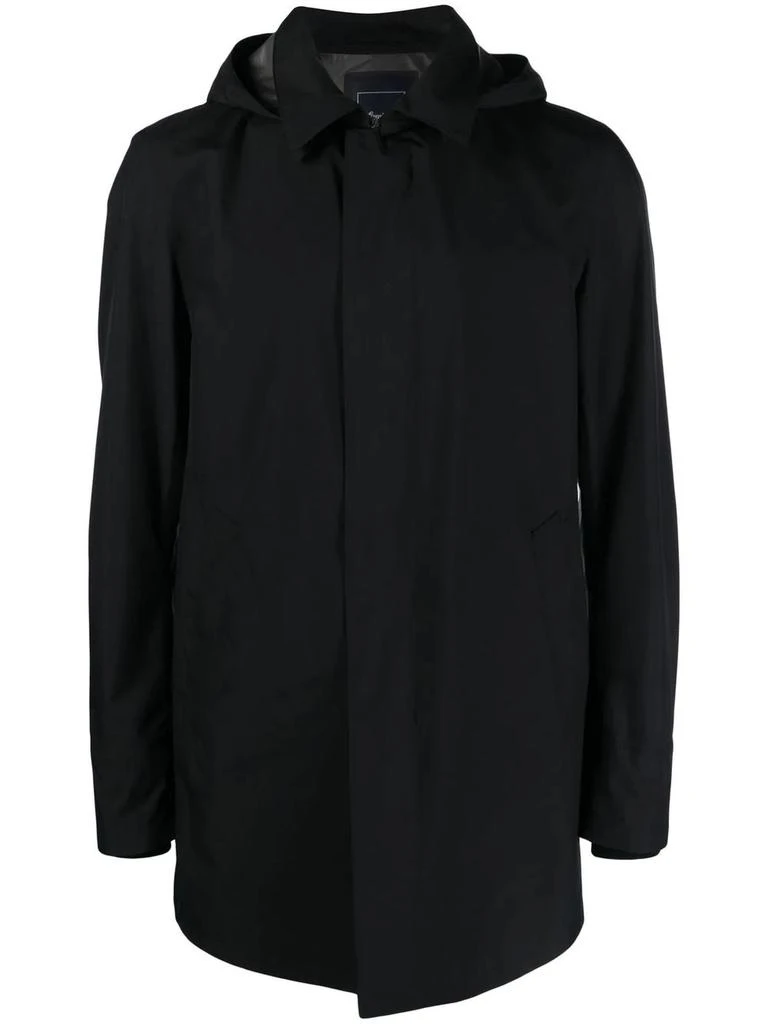 商品Herno|Black Hooded Waterproof Raincoat,价格¥5694,第1张图片
