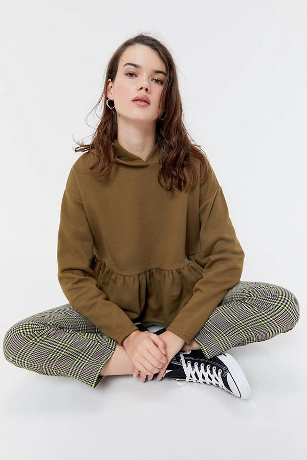 商品Urban Outfitters|UO Peplum Pullover Hoodie Sweatshirt,价格¥151,第1张图片