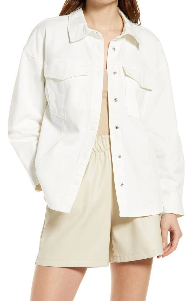 商品VERO MODA|Paloma Snap-Up Cotton Shirt Jacket,价格¥203,第1张图片