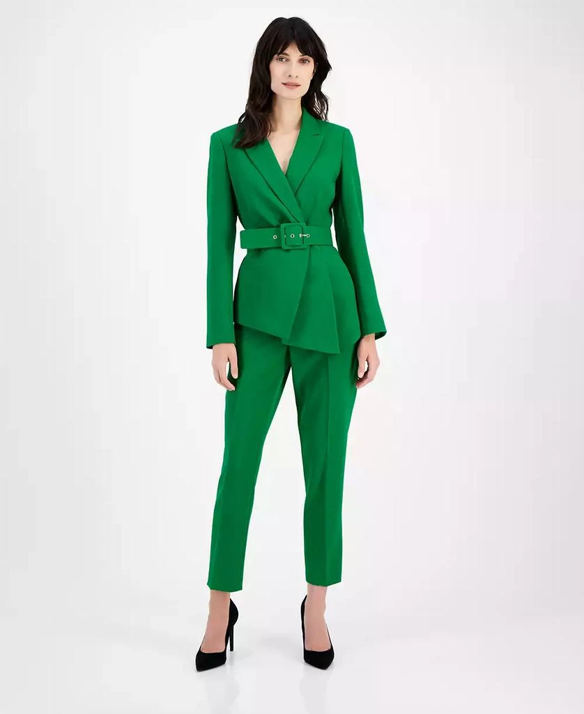商品Tahari|Women's Belted Asymmetrical Jacket & Slim-Fit Pantsuit Set,价格¥1196,第1张图片详细描述