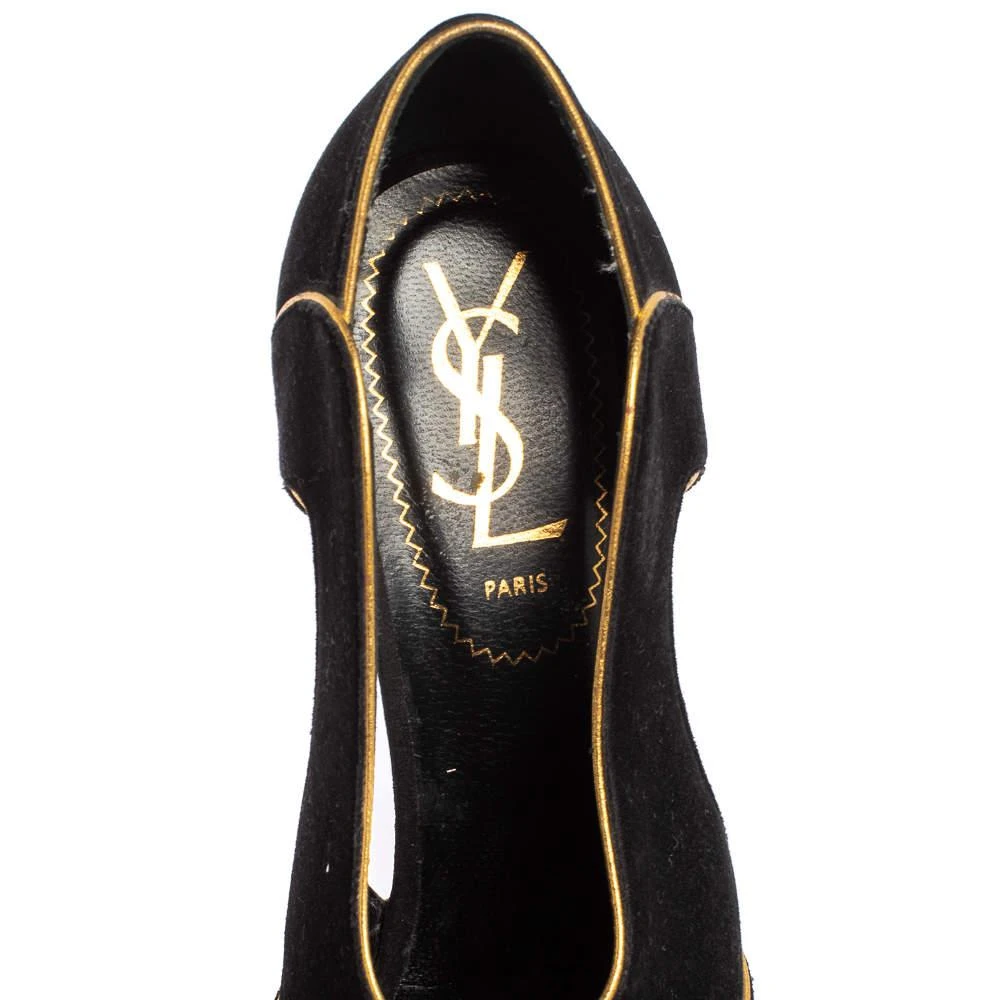 Yves Saint Laurent Black Cut Out Suede Palais Peep Toe Platform Pumps Size 36 商品
