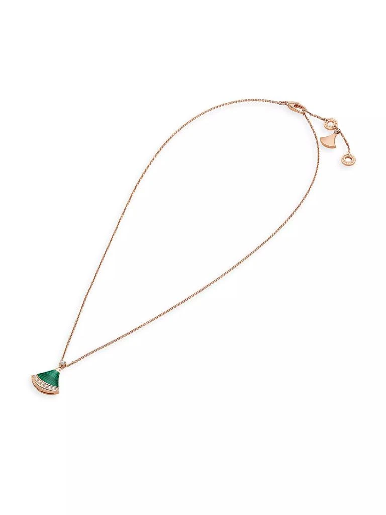 商品BVLGARI|Divas' Dream 18K Rose Gold, Malachite & 0.13 TCW Diamond Pendant Necklace,价格¥28810,第1张图片