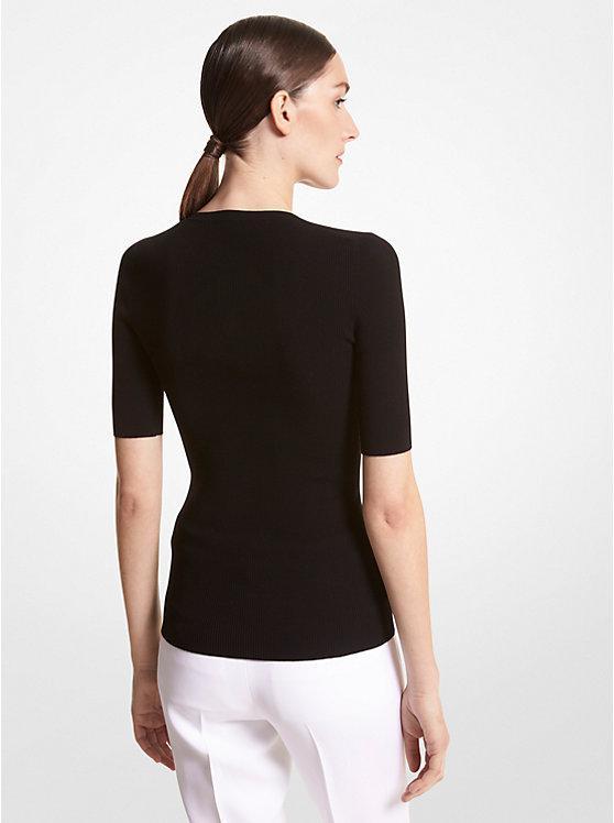 商品Michael Kors|Ribbed Stretch Viscose T-Shirt,价格¥4122,第2张图片详细描述
