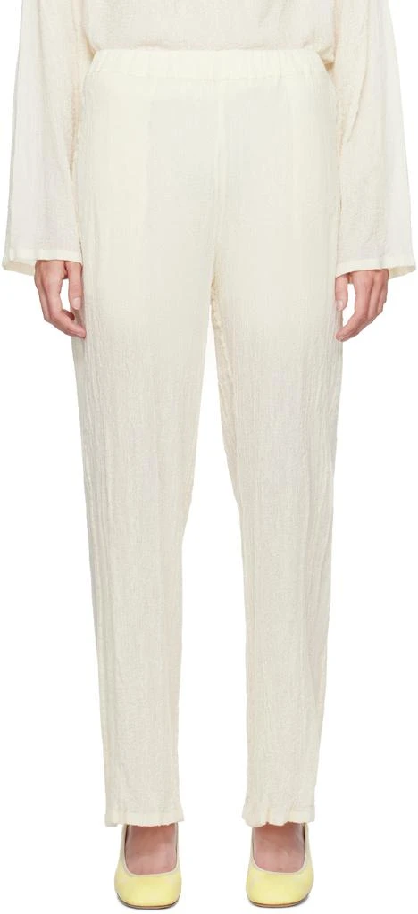 商品Issey Miyake|Off-White Karami Wool Trousers,价格¥5534,第1张图片