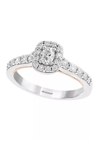 商品Effy|5 8 Ct. T.w. Oval Diamond Ring In 14K Rose And White Gold,价格¥10218,第1张图片