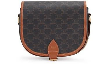 商品Celine|Folco 大号手提袋搭配 Triomphe 帆布、小牛皮背带,价格¥15461,第1张图片