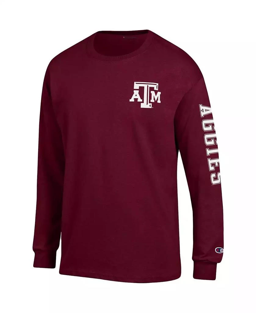 商品CHAMPION|Men's Maroon Texas A&M Aggies Team Stack Long Sleeve T-shirt,价格¥225,第2张图片详细描述