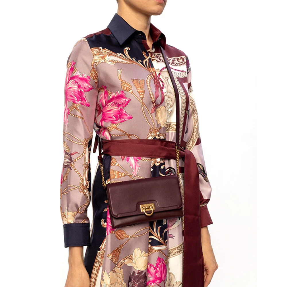 SALVATORE FERRAGAMO 酒红色女士单肩包 22-D969-733023 商品
