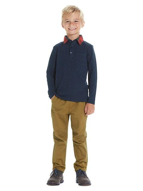 Little Boy's & Boy's 2-Piece Holiday Pocket Shirt & French Terry Pants商品第2张图片规格展示