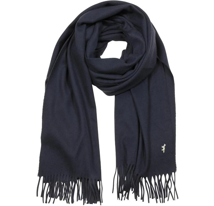 商品Maison Kitsune|Maison Kitsuné Navy Blue Fringed Wool Scarf,价格¥692,第1张图片