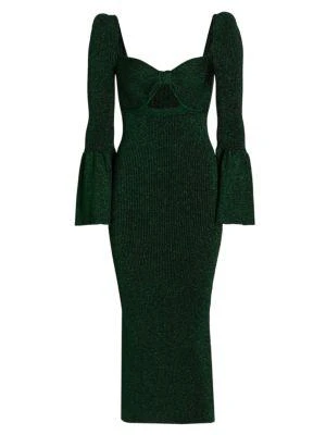 Metallic Knit Cut Out Midi Dress 商品