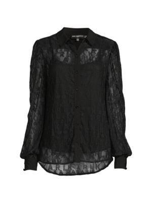 商品Karl Lagerfeld Paris|Logo Mesh Button Down Shirt,价格¥450,第3张图片详细描述