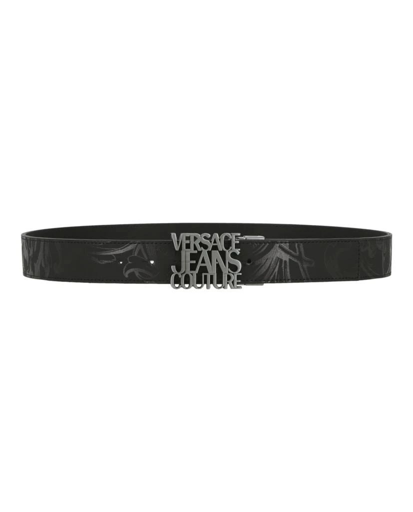 商品Versace|Tonal Baroque Logo Plaque Belt,价格¥962,第1张图片