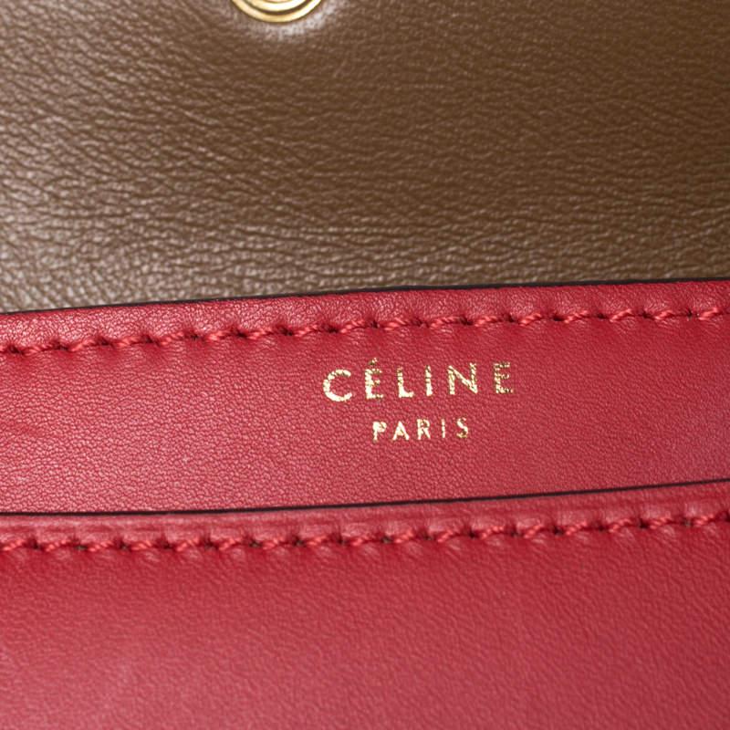 Celine Brown/Red Leather Large Classic Box Bag商品第8张图片规格展示