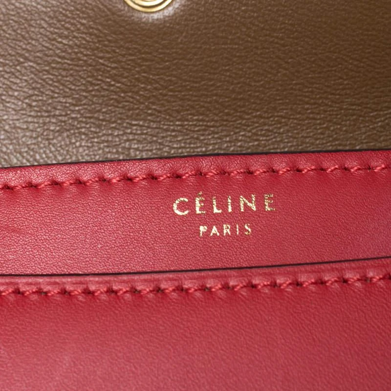 Celine Brown/Red Leather Large Classic Box Bag 商品