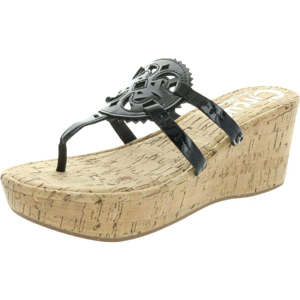 商品Sam Edelman|Circus by Sam Edelman Womens Rocky Faux Leather Thong Wedges,价格¥67,第3张图片详细描述