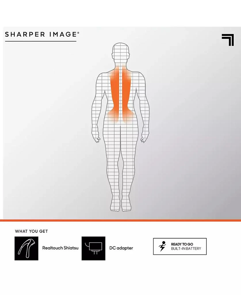商品Sharper Image|Realtouch Shiatsu Massager, Warming Heat Soothes Sore Muscles, Nodes Feel Like Real Hands, Wireless & Rechargeable,价格¥1107,第4张图片详细描述