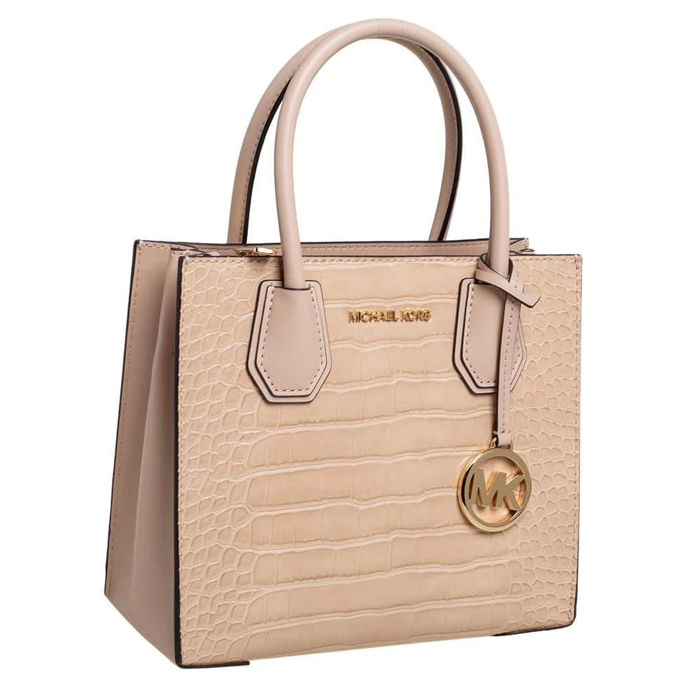 商品Michael Kors|Michael Kors Beige Croc Embossed Leather Mercer Tote,价格¥1837,第3张图片详细描述