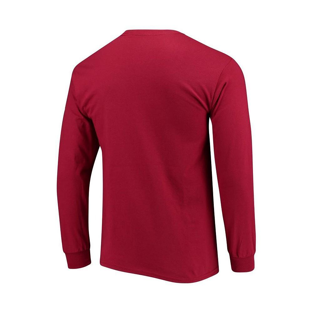 商品Fanatics|Men's Crimson Washington State Cougars Distressed Arch Over Logo Long Sleeve Hit T-shirt,价格¥165,第5张图片详细描述