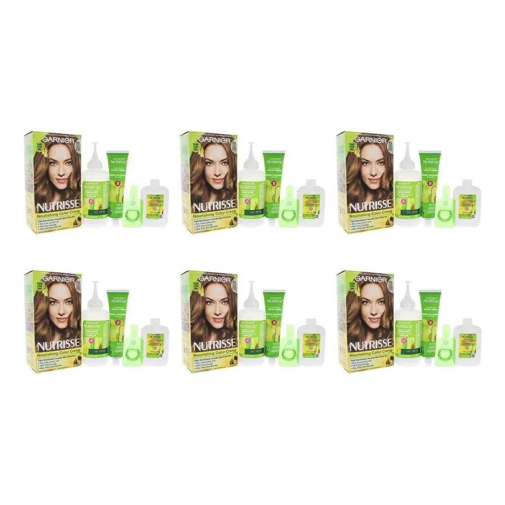 商品Garnier|Nutrisse Nourishing Color Creme - 73 Dark Golden Blonde by Garnier for Unisex - 1 Application Hair Color - Pack of 6,价格¥366,第1张图片