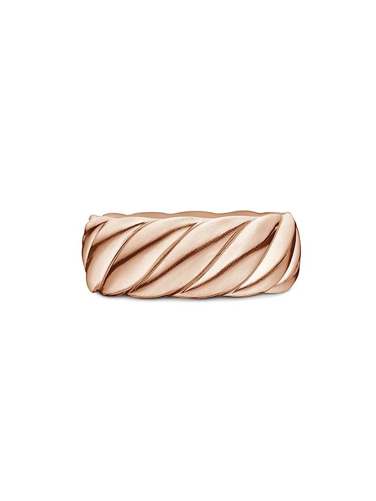 商品David Yurman|Sculpted Cable Contour Band Ring in 18K Rose Gold, 9MM,价格¥33195,第4张图片详细描述