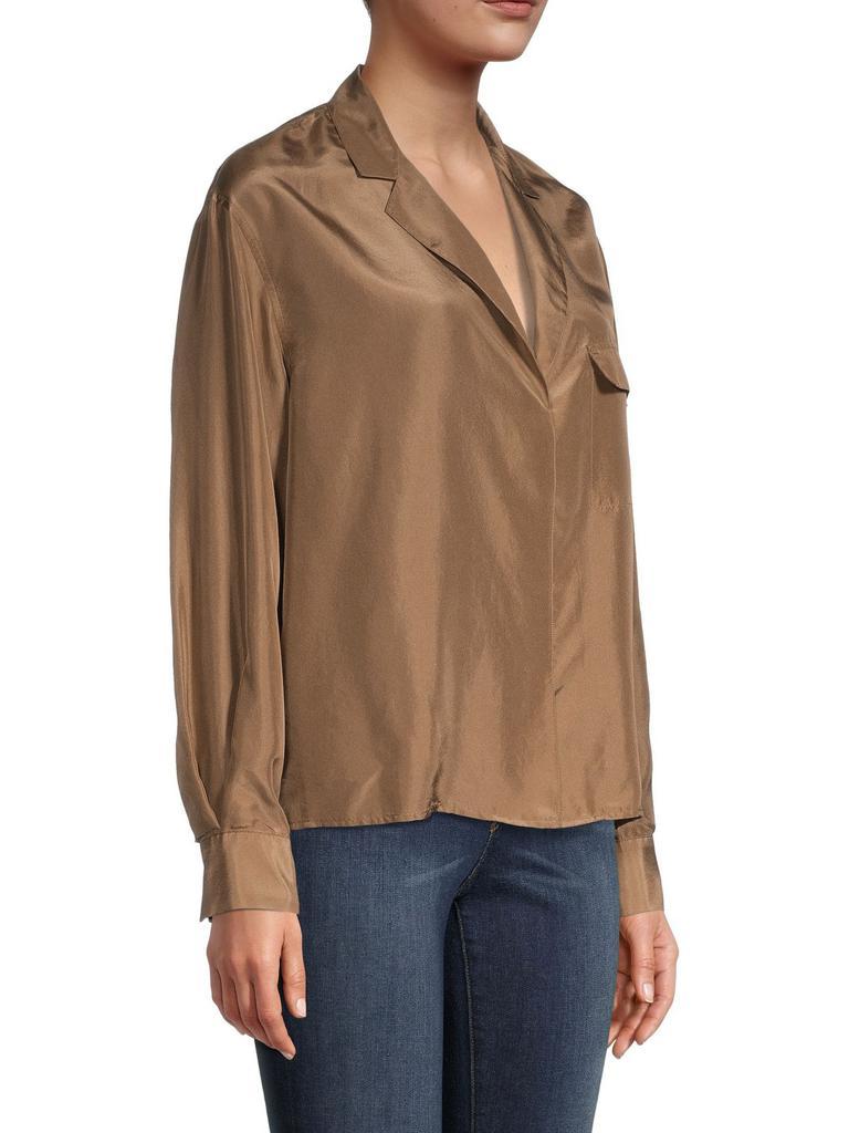 商品Vince|Notch Lapel Silk Shirt,价格¥630,第5张图片详细描述