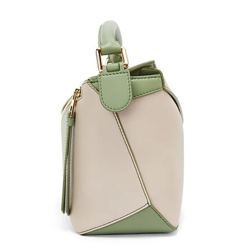商品Loewe|【预售3-7天】LOEWE/罗意威 22新款Puzzle Edge系列 女士小号迷迭香色/浅燕麦色渐变纳帕牛皮革单肩手提拼图包A510P60X12-6473,价格¥18841,第5张图片详细描述