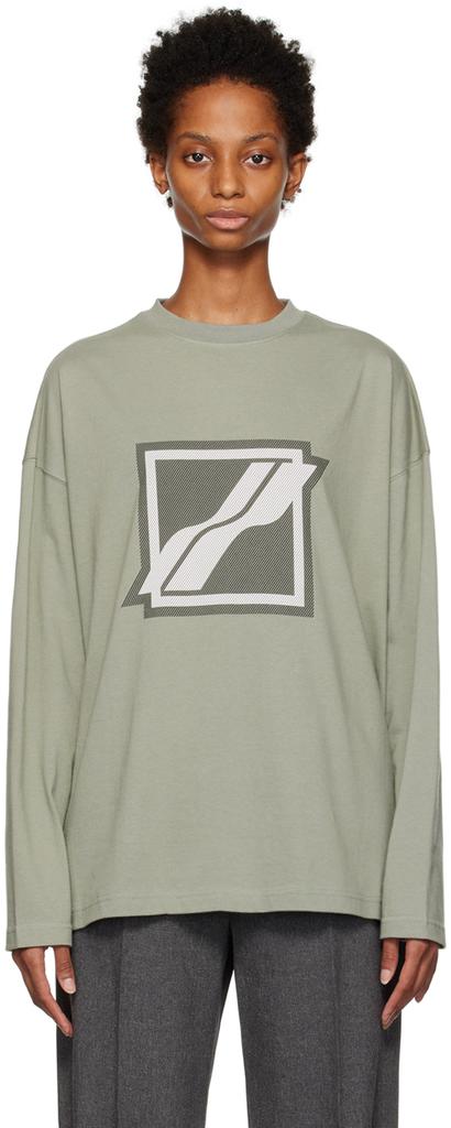 Khaki Bonded Long Sleeve T-Shirt商品第1张图片规格展示