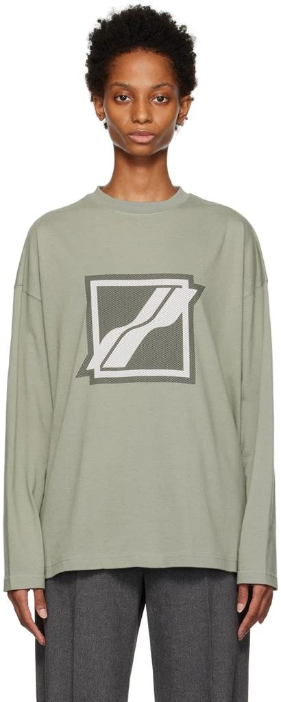 商品We11done|Khaki Bonded Long Sleeve T-Shirt,价格¥868,第1张图片