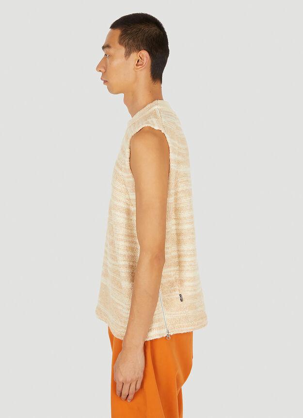 Zip Fastening Sleeveless Sweater in Beige商品第3张图片规格展示