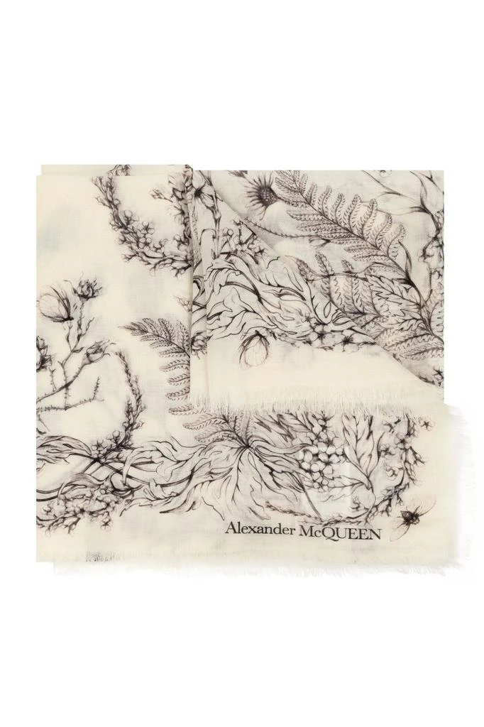 商品Alexander McQueen|Alexander McQueen Graphic Printed Frayed-Edge Scarf,价格¥2293,第1张图片