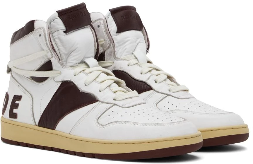 商品Rhude|White & Brown Rhecess Hi Sneakers,价格¥1333,第4张图片详细描述