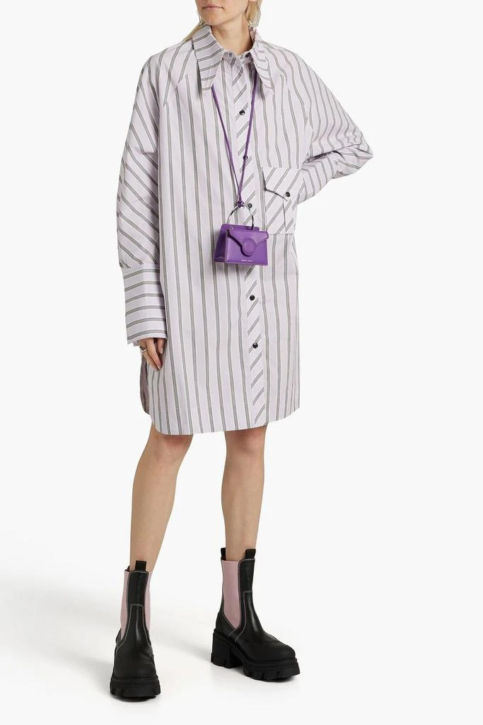 商品Ganni|Striped organic cotton-poplin mini shirt dress,价格¥601,第2张图片详细描述