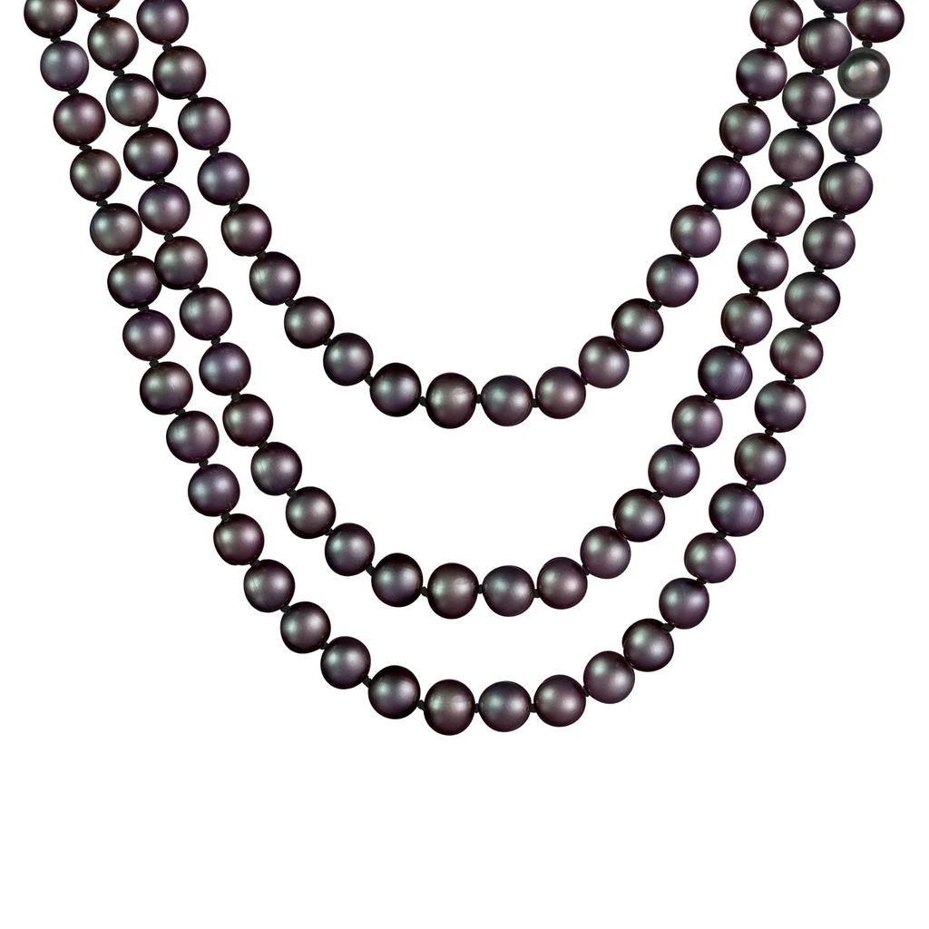 商品Splendid Pearls|Endless Black 100" Freshwater Pearl Necklace,价格¥473,第2张图片详细描述