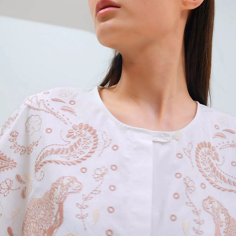 商品Hermes|Hermes/爱马仕 女士白色棉衬衫,价格¥13071,第4张图片详细描述