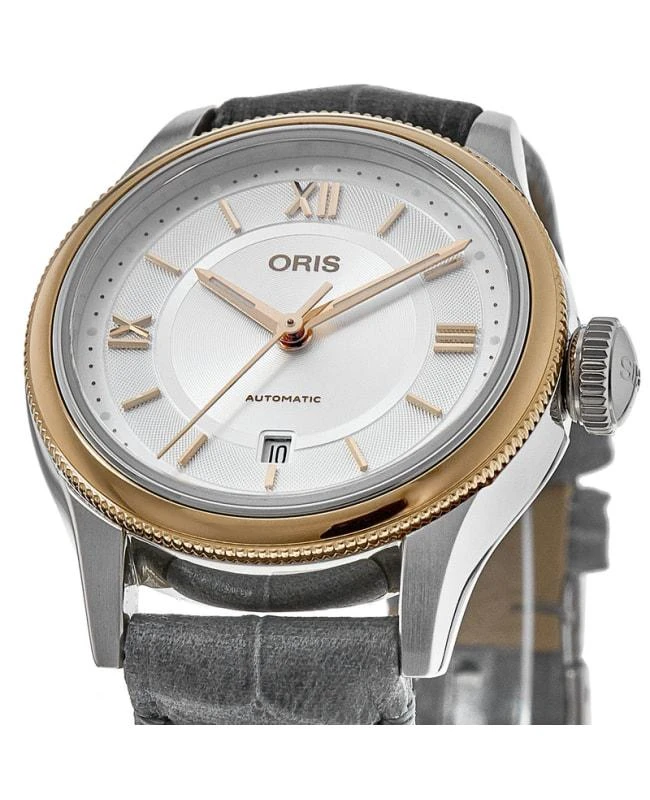 商品Oris|Oris Classic Date Silver Dial Grey Leather Strap Women&apos;s Watch 01 561 7718 4371-07 5 14 33,价格¥3105,第2张图片详细描述
