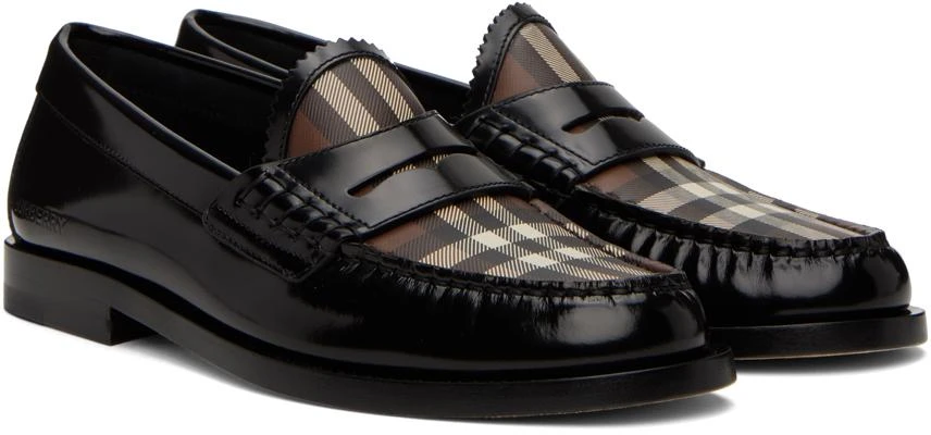 商品Burberry|Black & Brown Check Loafers,价格¥3975,第4张图片详细描述