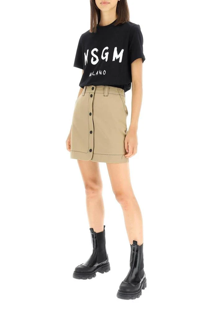 商品MSGM|T-SHIRT WITH BRUSHED LOGO,价格¥387,第2张图片详细描述