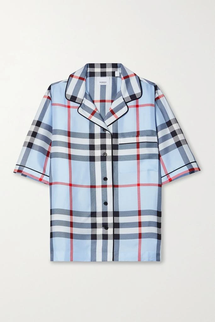 商品Burberry|格纹真丝斜纹布衬衫,价格¥9959,第1张图片