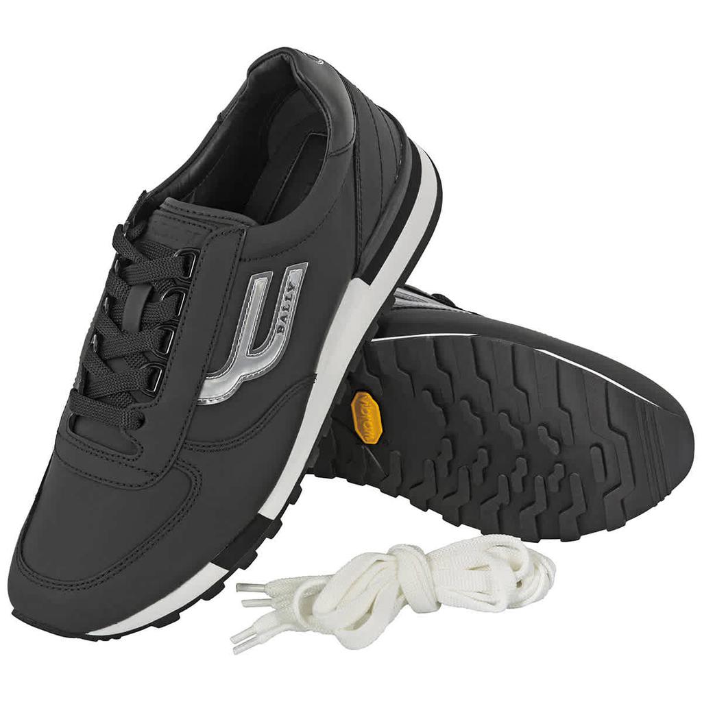 Bally Mens Gavino Black Leather Sneakers, Brand Size 6 (US Size 7)商品第2张图片规格展示